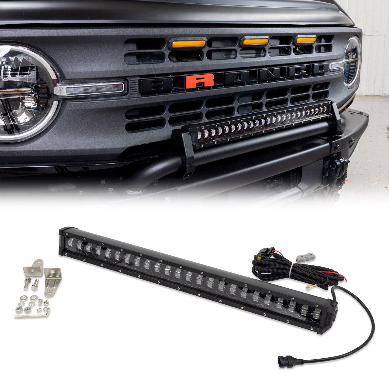 IAG I-Line White LED Light For Mini Bull Bar 2021+ Ford Bronco