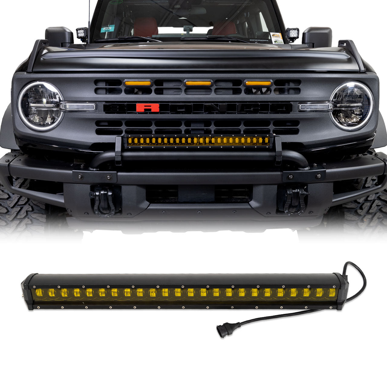 IAG I-Line Yellow LED Bar For Mini Bull Bar For 2021+ Ford Bronco