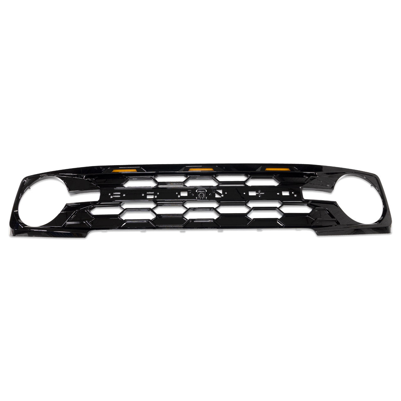 IAG I-Line Para-Hex Style Front Grille Gloss Black With Lights 2021+ Ford Bronco