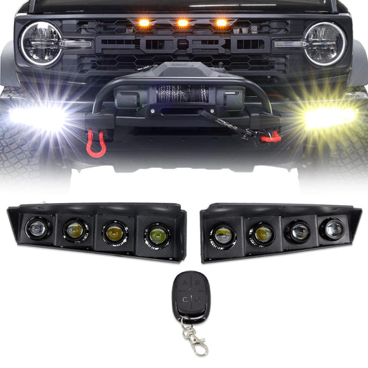 IAG I-Line 4 Lamp Fog Light Kit For Use With Modular Bumper With Wireless Remote Control 2021+ Ford Bronco