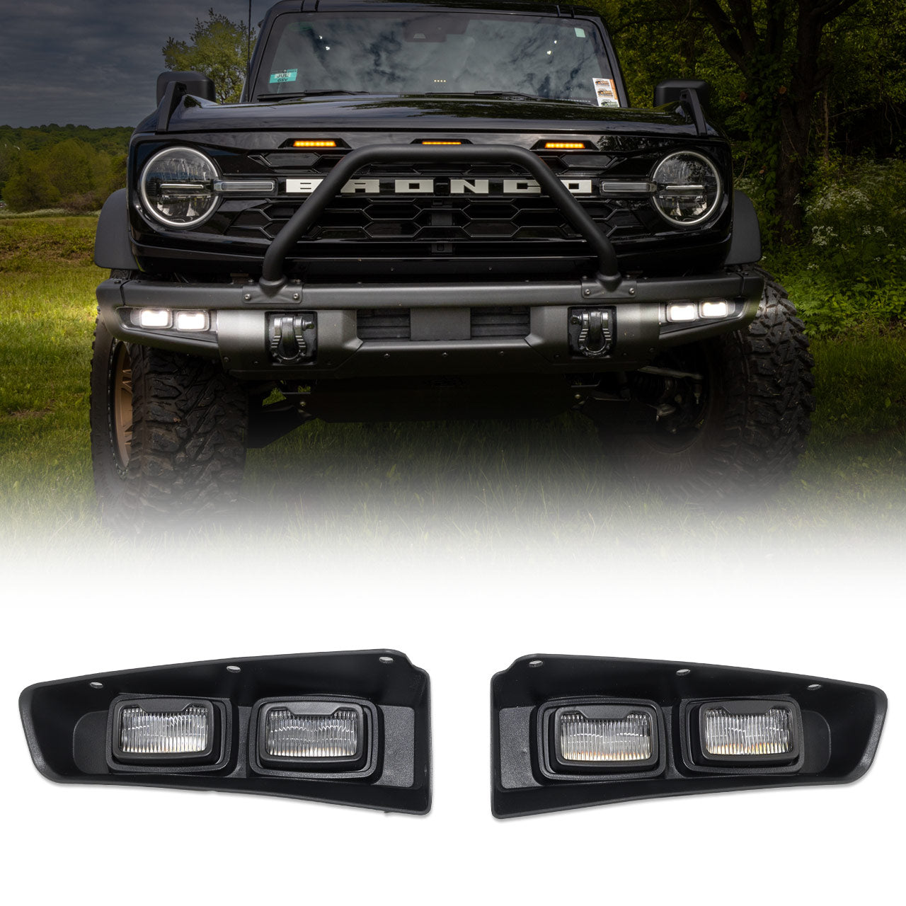 IAG I-Line 4 Lamp Raptor Style Fog Light Kit For Use With Modular Bumper 2021+ Ford Bronco