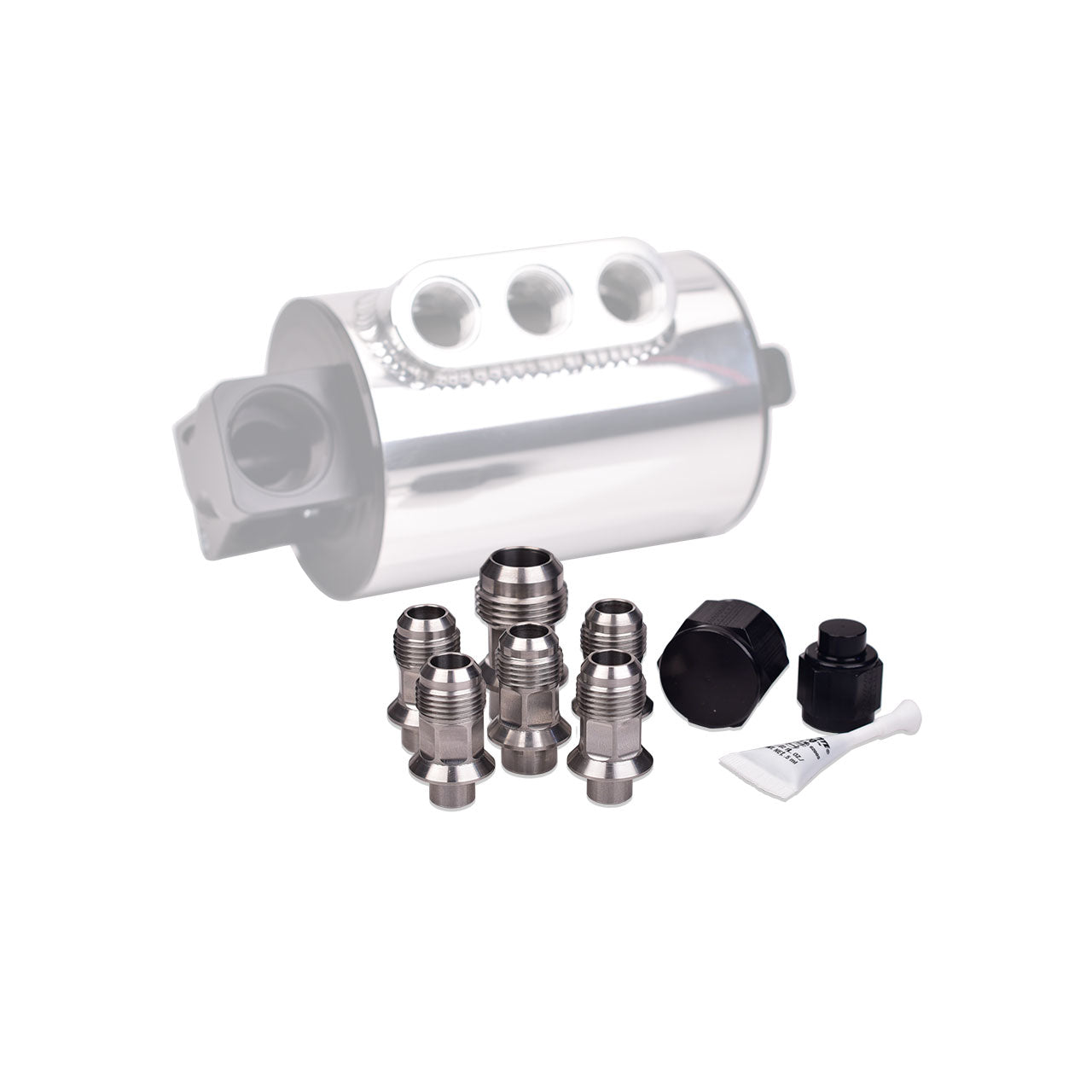 IAG Stainless Steel AN Breather Fitting Set For 2004-21 Subaru STI 05-14 WRX 04-13 FXT 05-09 LGT.