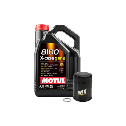 IAG MOTUL 5L 5W40 8100 X-CESS (Built Engine) Oil Change Package Fits 02-14 Subaru WRX 04-21 STI 05-09 LGT 04-13 FXT