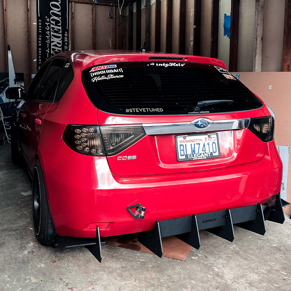 icyaero 2008 2010 Subaru WRX Hatch Rear Diffuser V1 Narrowbody