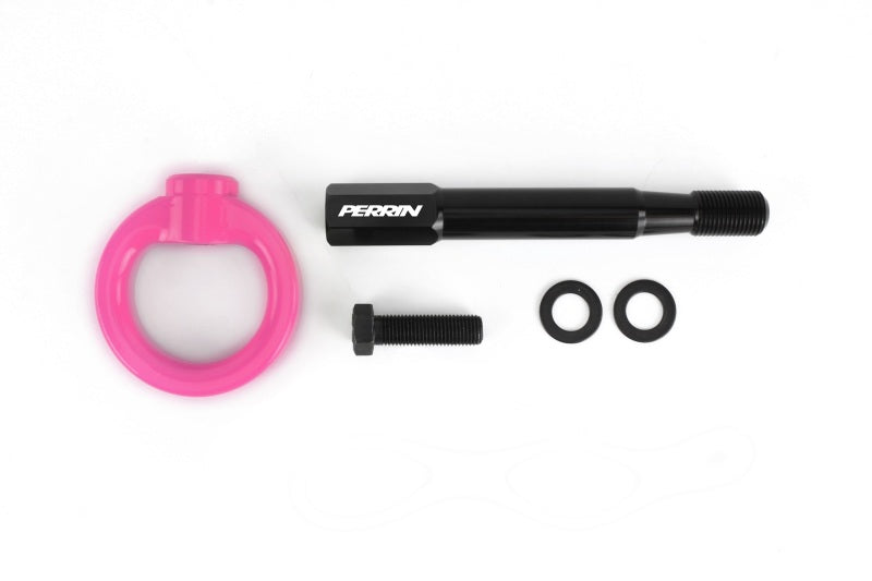 Perrin 2022+ Subaru WRX / 18-21 Crosstrek Tow Hook Kit (Rear) - Hyper Pink