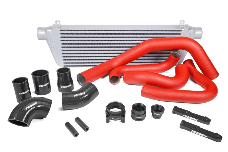 Perrin 2022+ Subaru WRX Front Mount Intercooler Kit (Red Tubes & Silver Core)