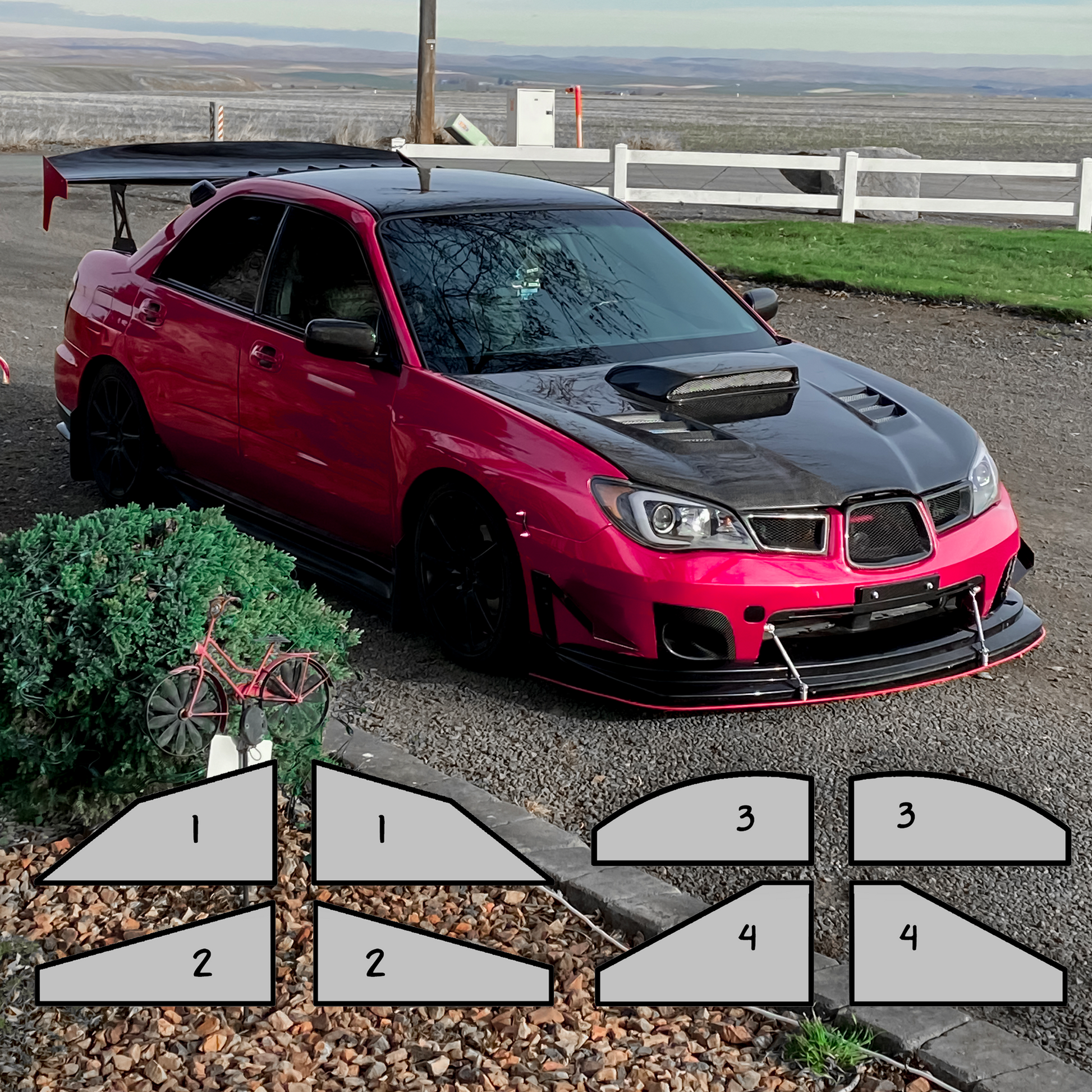 2007 wrx front splitter